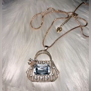 Betsey Johnson Silver Purse Necklace
